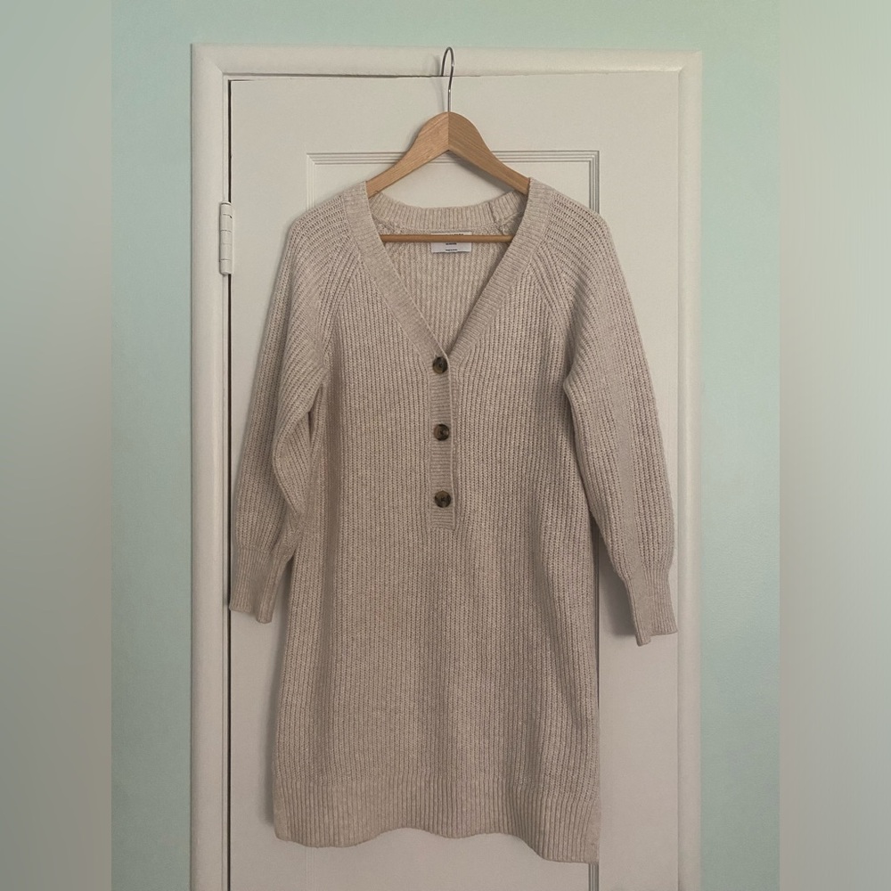 Long-Sleeve Rib-Knit Mini Sweater Dress for Women